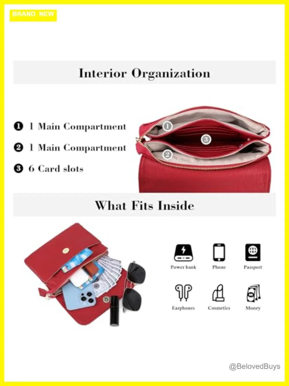 RFID Blocking Small Vegan Leather Crossbody Bag for Travel